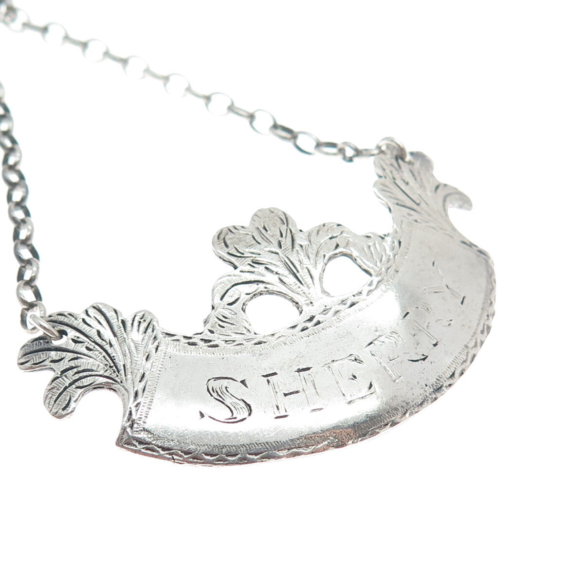 METROPOLITAN MUSEUM OF ART 925 Sterling Silver Vintage "Sherry" Bottle Tag 4"