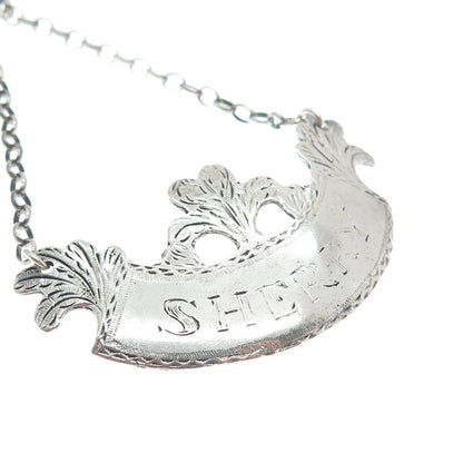 METROPOLITAN MUSEUM OF ART 925 Sterling Silver Vintage "Sherry" Bottle Tag 4"