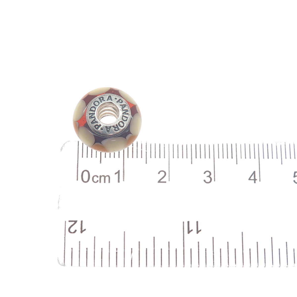PANDORA 925 Sterling Silver Murano Glass Petal Bead Charm