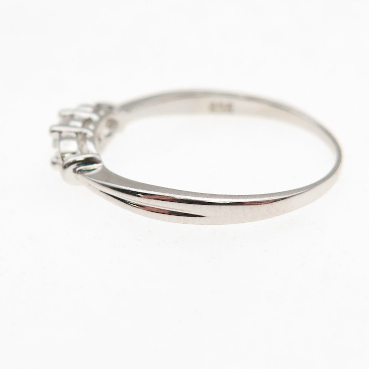 925 Sterling Silver Round-Cut C Z Heart Engagement Ring Size 8