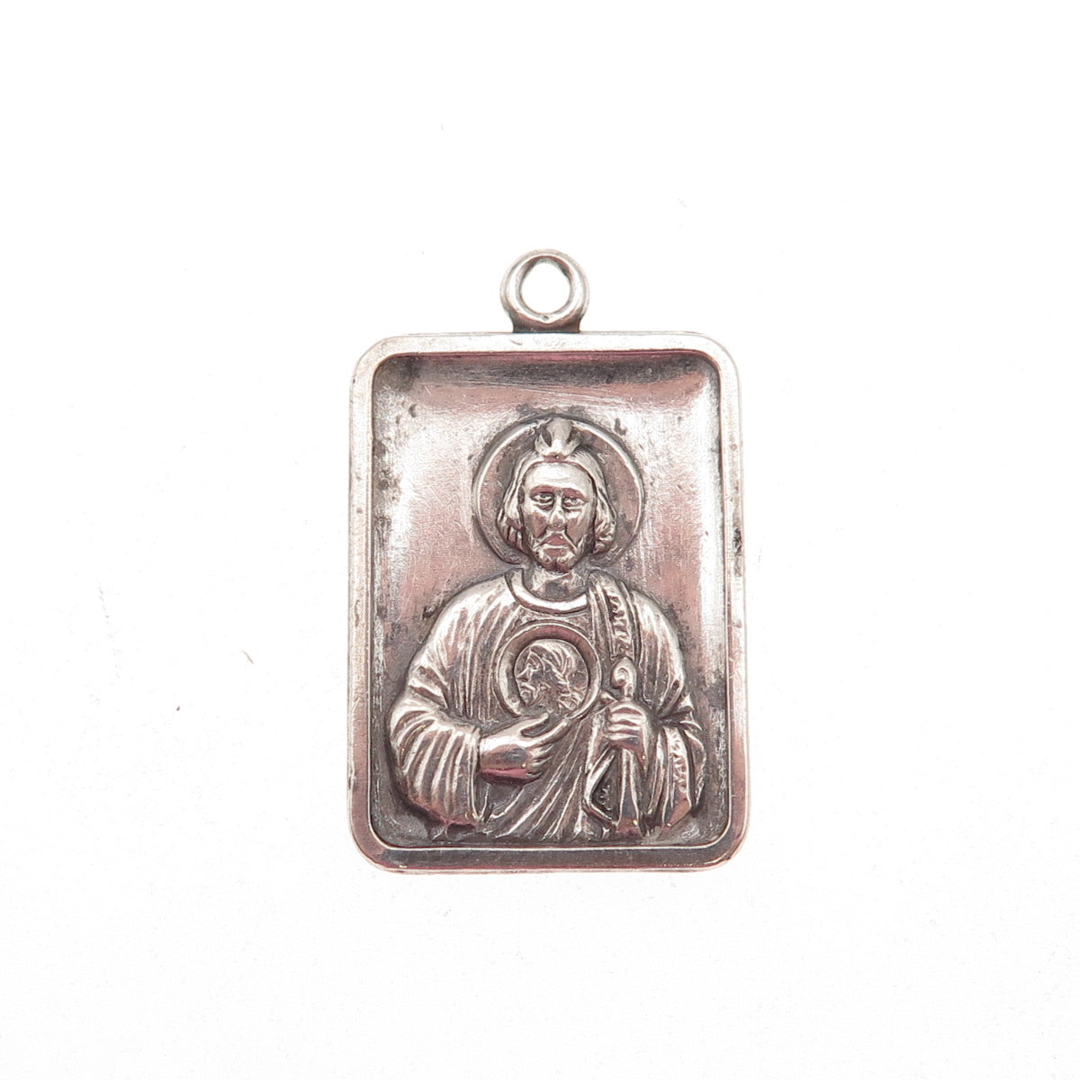Atelier 925 Sterling Silver Antique Art Deco St. Jude Religious Charm Pendant