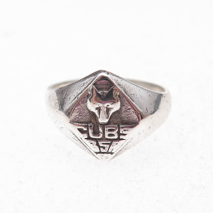 925 Sterling Silver Antique Art Deco Boy Scouts of America Ring Size 6