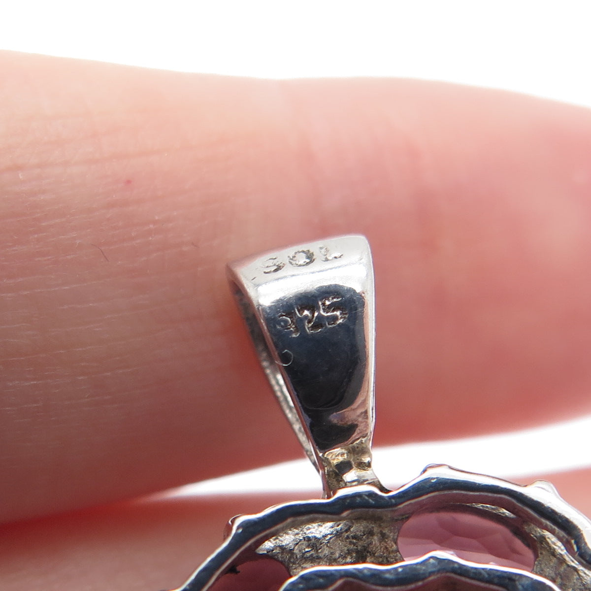 925 Sterling Silver Real Oval-Cut Amethyst Circle Minimalist Pendant