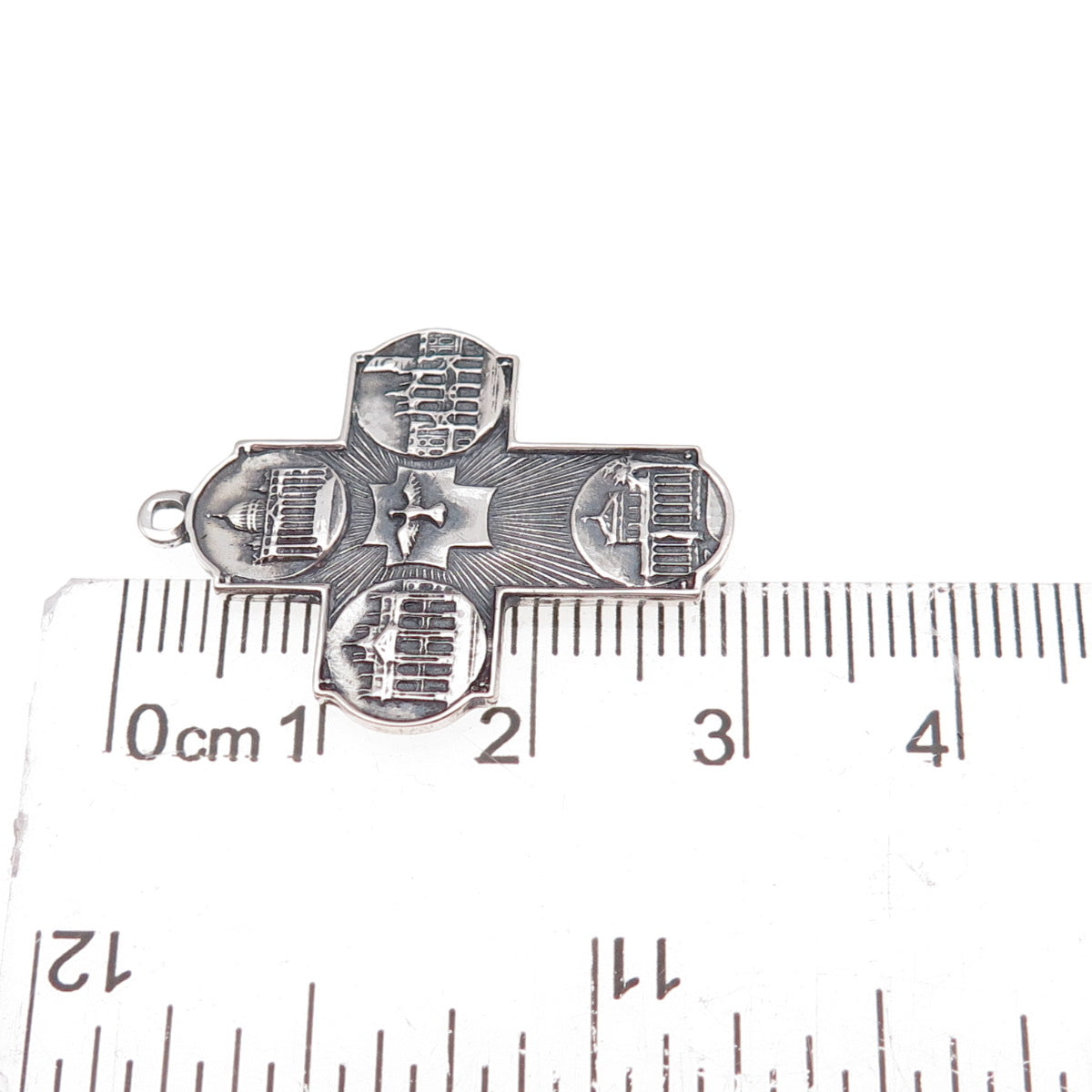 925 Sterling Silver Vintage Holy Year Jubilee 2000 Catholic Cross Charm Pendant