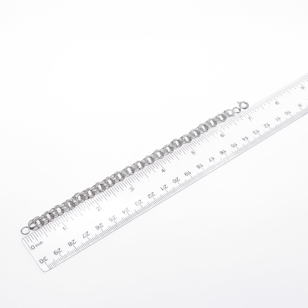 925 Sterling Silver Vintage Triple Bismark Rolo Link Bracelet 6.75"