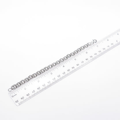 925 Sterling Silver Vintage Triple Bismark Rolo Link Bracelet 6.75"