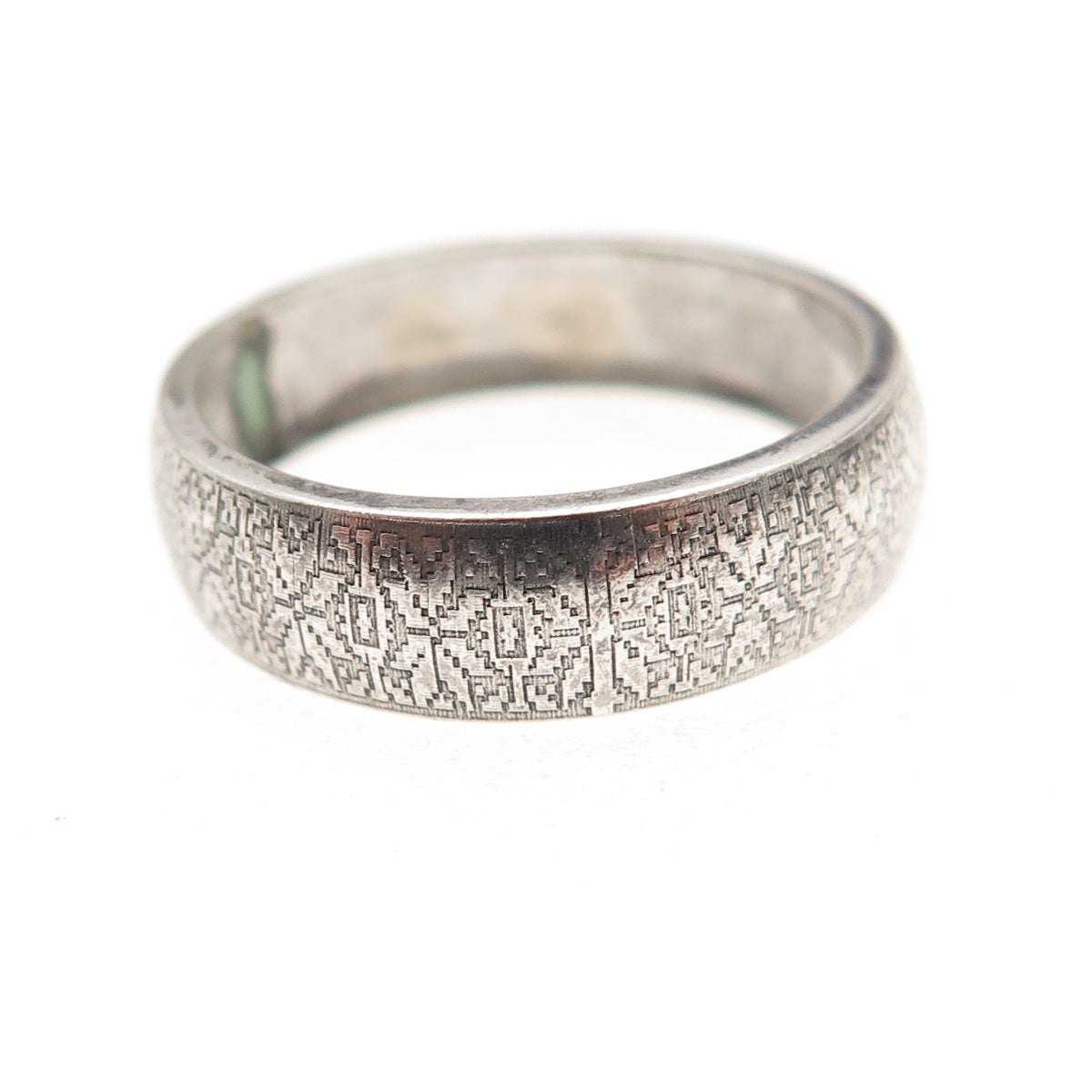 Merica 925 Sterling Silver Vintage Textured Oxidized Band Ring Size 7.25