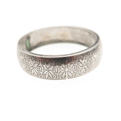 Merica 925 Sterling Silver Vintage Textured Oxidized Band Ring Size 7.25