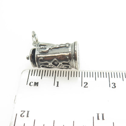 925 Sterling Silver Antique Art Deco Beer Stein Locket Pendant