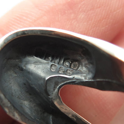 925 Sterling Silver Vintage Mexico Zig-Zag Ring Size 9.75