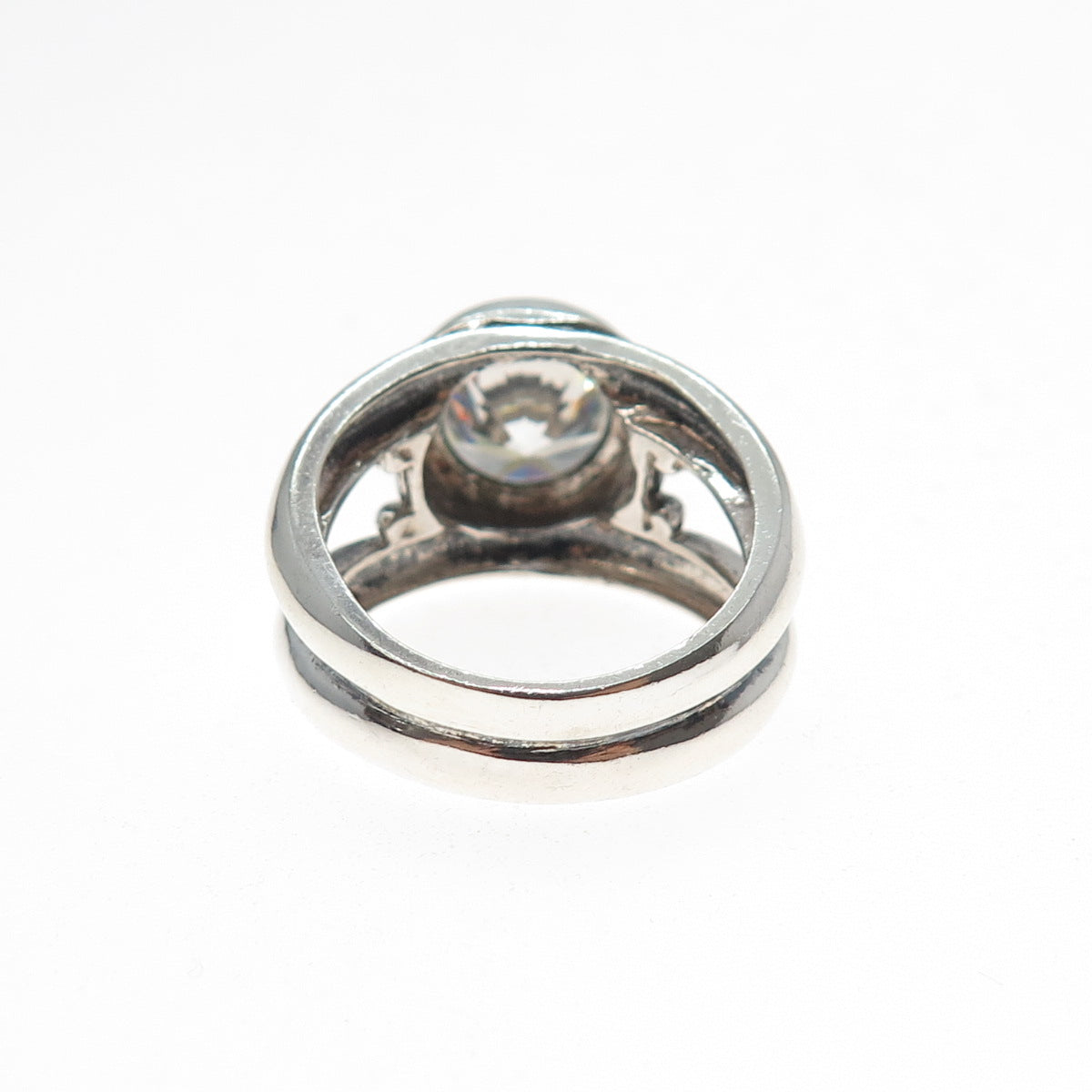 JAD Gioia Clavenzani & Ivano Ghinelli Sterling Silver Vintage C Z Ring Size 7.25