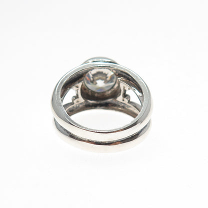 JAD Gioia Clavenzani & Ivano Ghinelli Sterling Silver Vintage C Z Ring Size 7.25