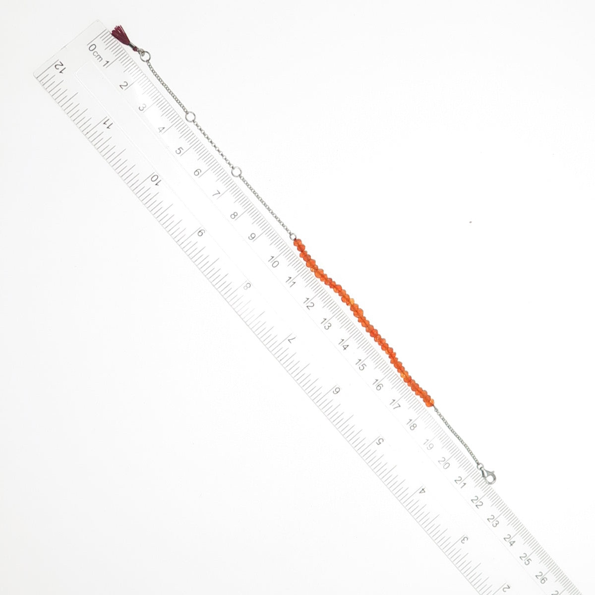 925 Sterling Silver Real Carnelian Beads Adjustable Bracelet 6-8"