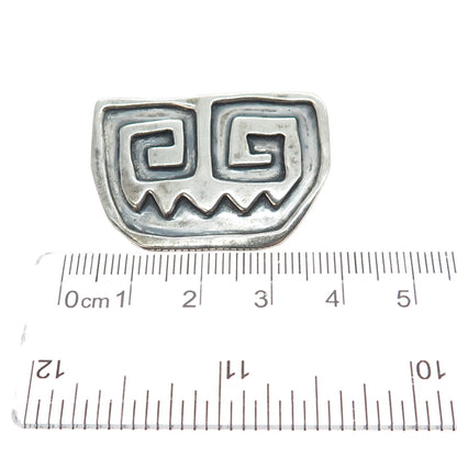 HALO 925 Sterling Silver Vintage Modernist Spiral Oxidized Pin Brooch