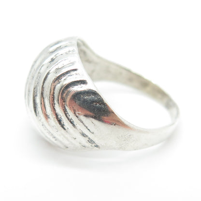 925 Sterling Silver Vintage Modernist Dome Ring Size 6.75