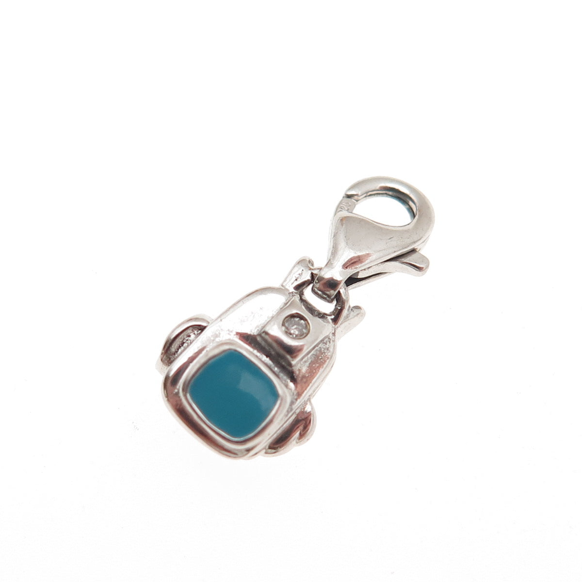 Jewelry Concepts Sterling Enamel Real Diamond Backpack Lobster Lock Mini Pendant