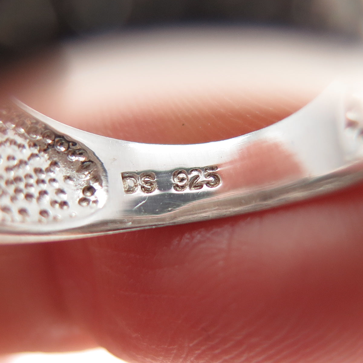 925 Sterling Silver Round-Cut Lab-Created Ruby & C Z Ring Size 5.25