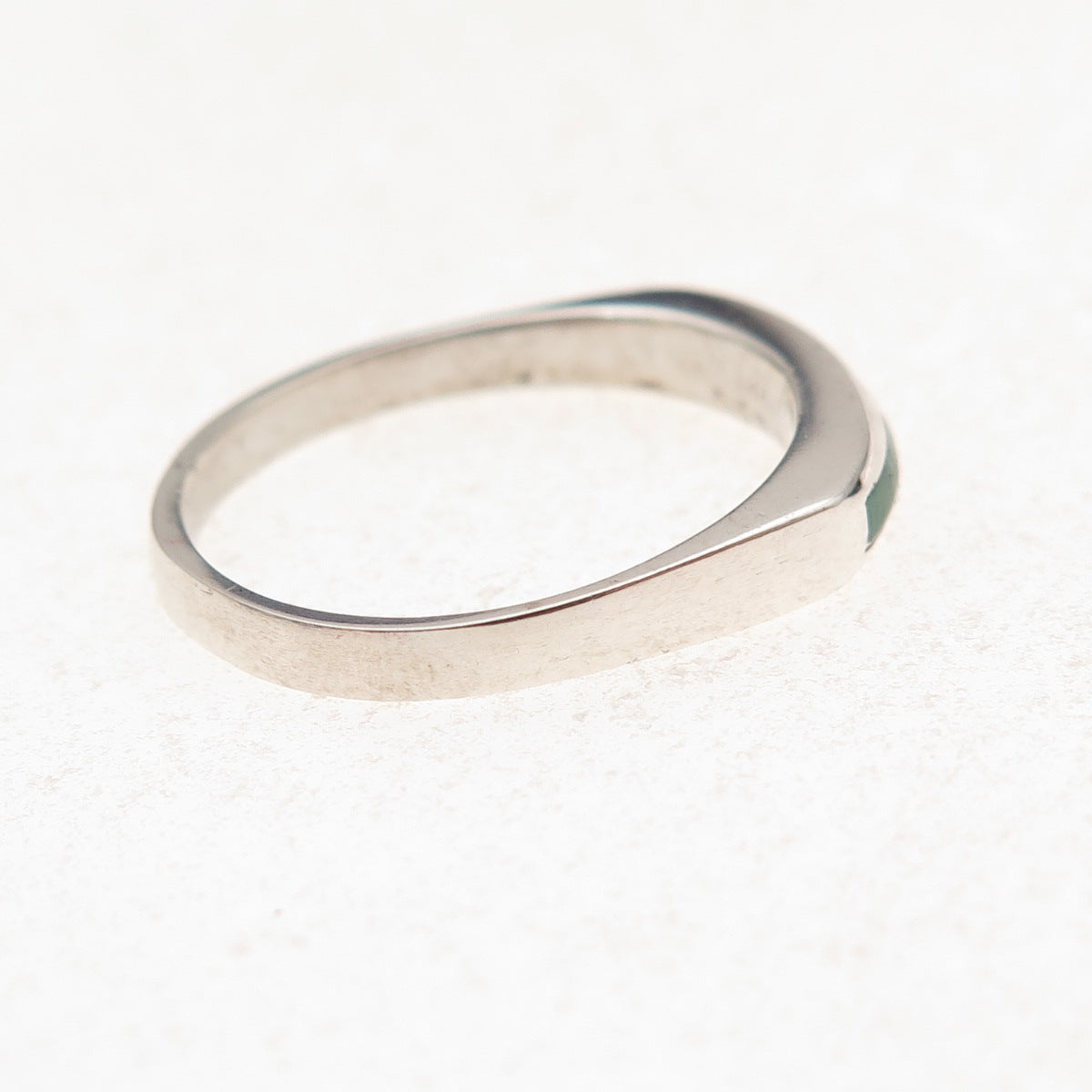Old Pawn 925 Sterling Silver Vintage Black Onyx & Malachite Tribal Ring Size 7