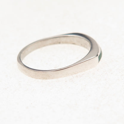Old Pawn 925 Sterling Silver Vintage Black Onyx & Malachite Tribal Ring Size 7
