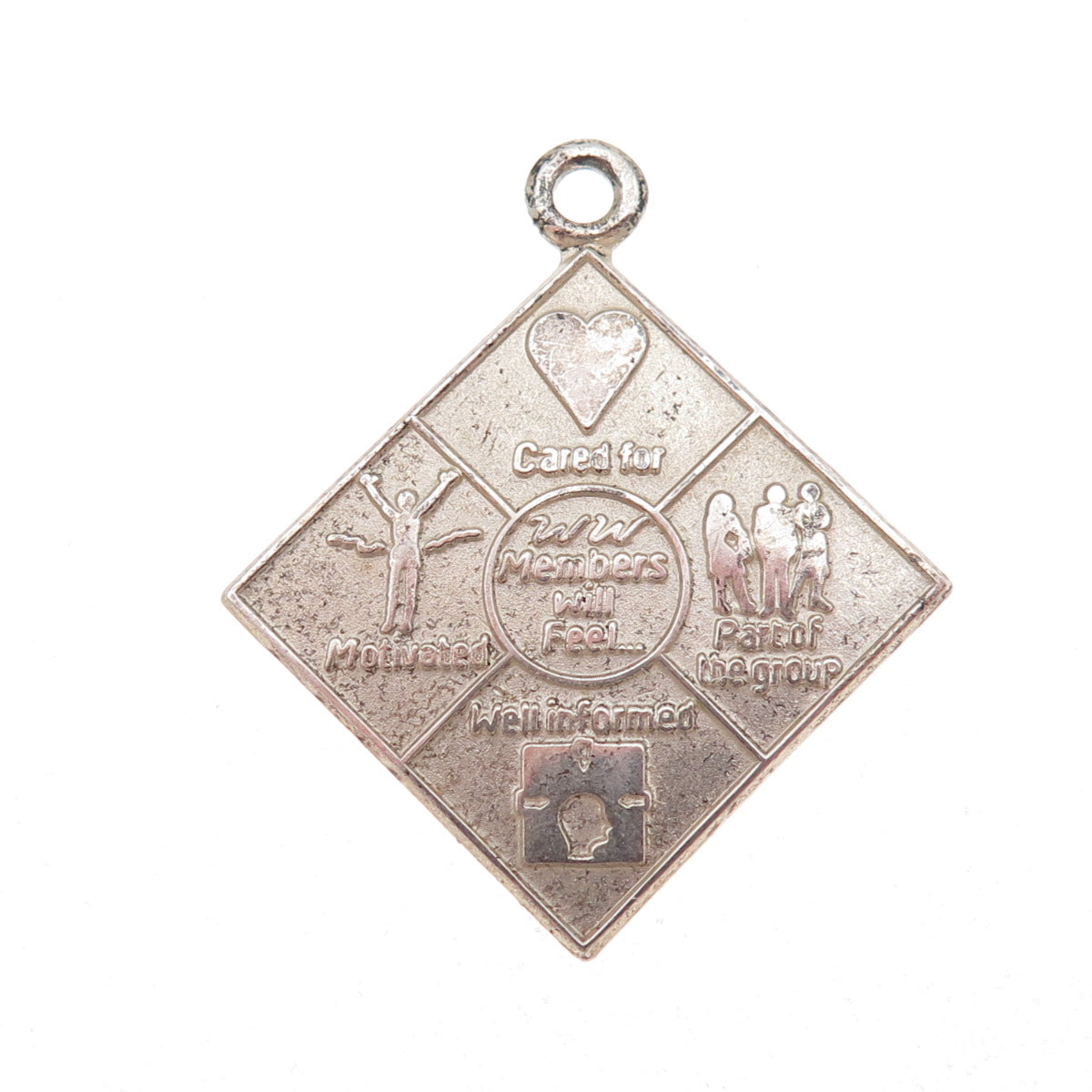 925 Sterling Silver Vintage Weight Watchers Members Will Feel Charm Pendant