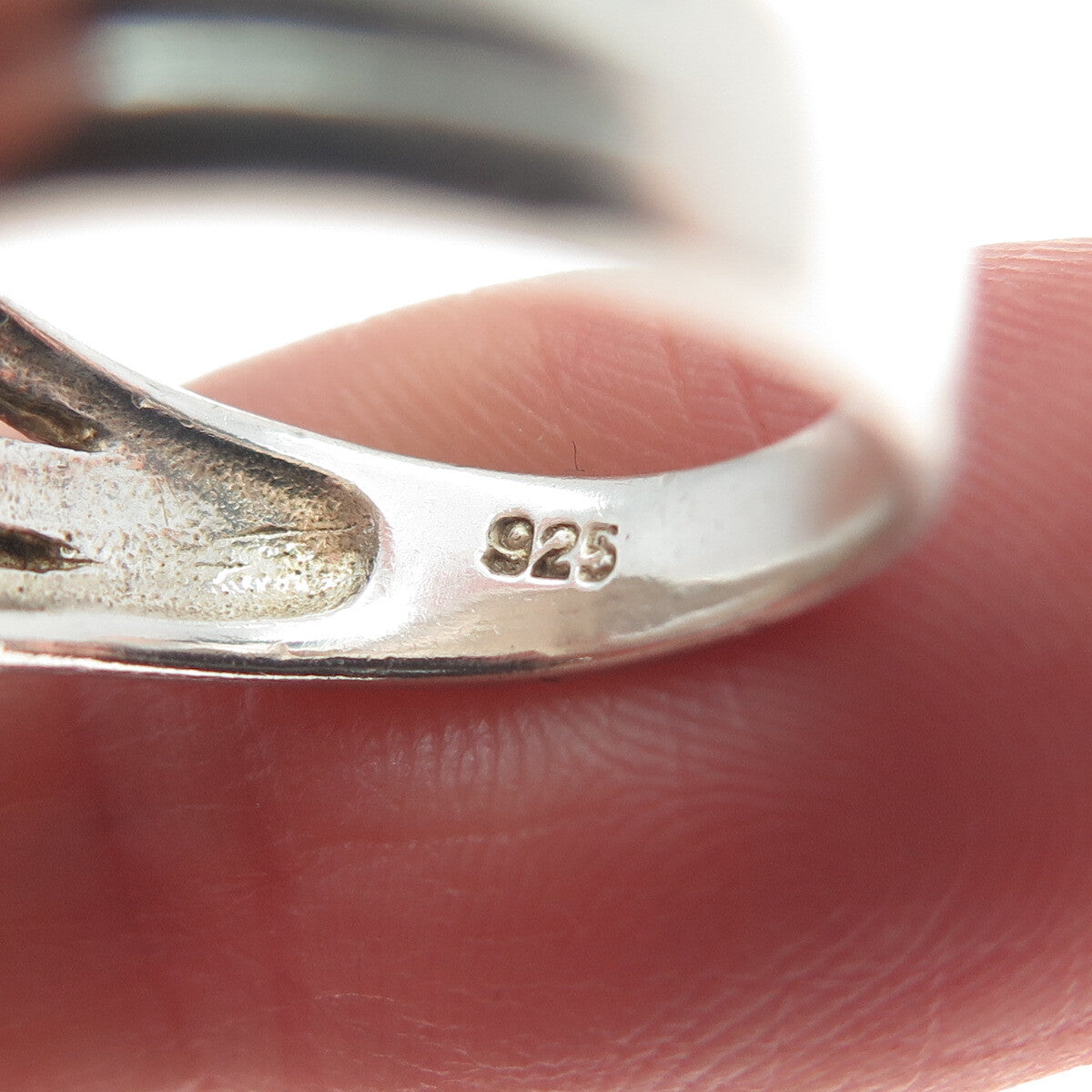 925 Sterling Silver Vintage Modernist 3-Row Wavy Ring Size 6