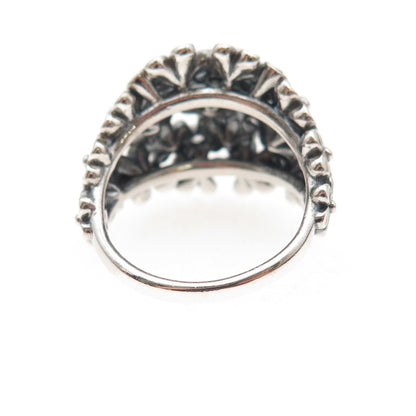 Pandora 925 Sterling Silver Enamel & C Z Darling Daisy Bouquet Ring Size 7
