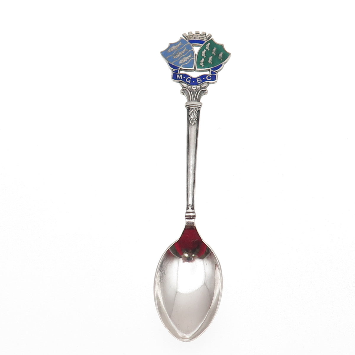 925 Sterling Silver Antique 1933 W&P Birmingham Enamel West Sussex Coffee Spoon
