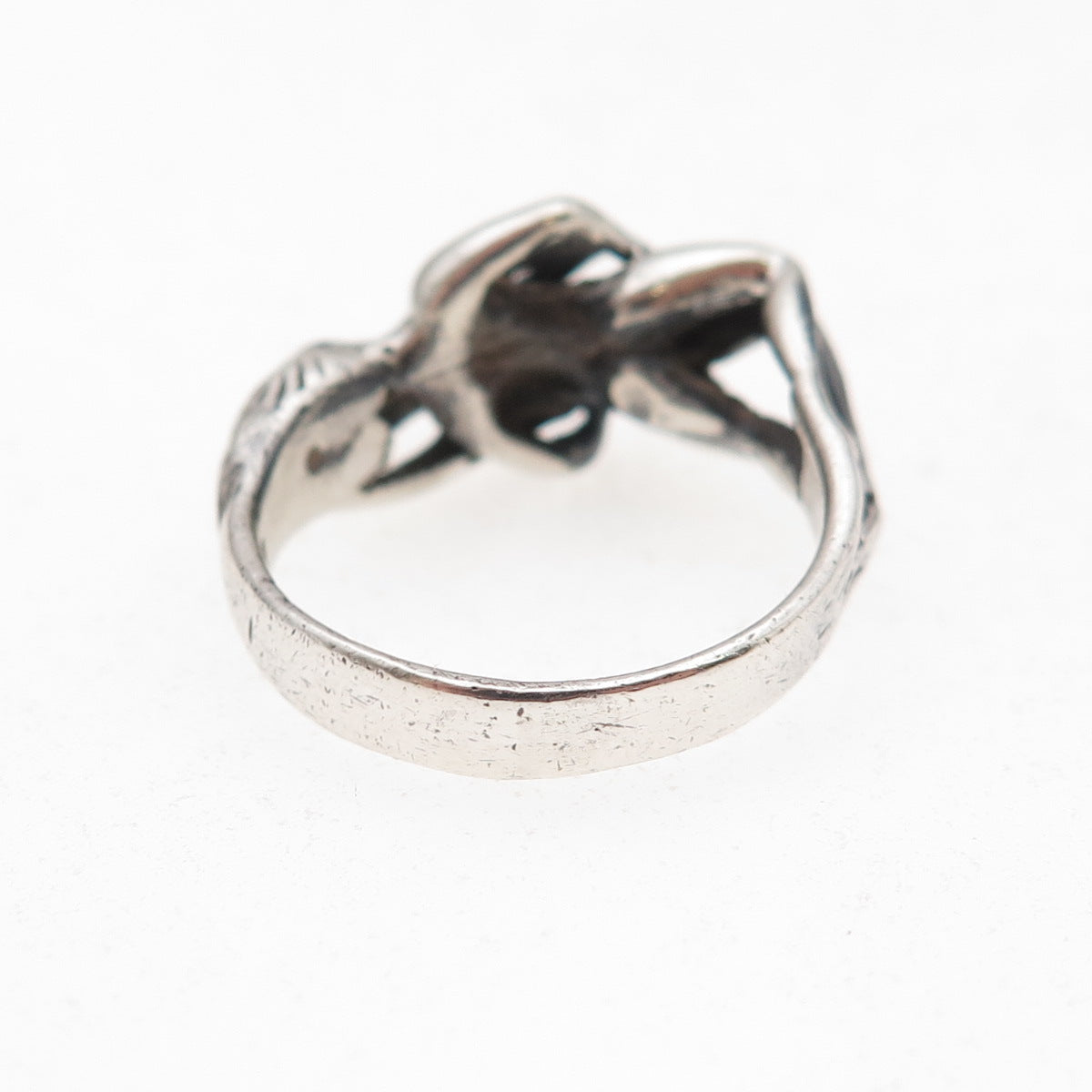 925 Sterling Silver Vintage Erotic Scene Oxidized Ring Size 6.5