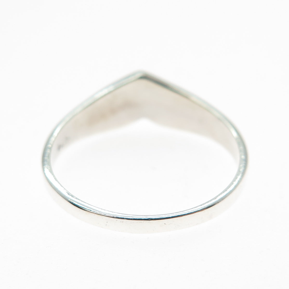 925 Sterling Silver Vintage Real Royston Turquoise Inlay V Shape Ring Size 9