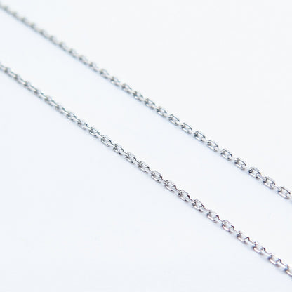 925 Sterling Silver Italy SUN Real Diamond Rolo Chain Necklace 19"