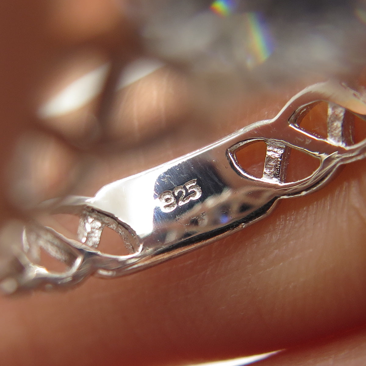 925 Sterling Silver Vintage Round-Cut C Z Woven Engagement Ring Size 7