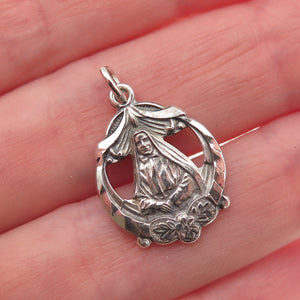 HMH Religious Sterling Antique Art Deco St. Frances Xavier Cabrini Mini Pendant