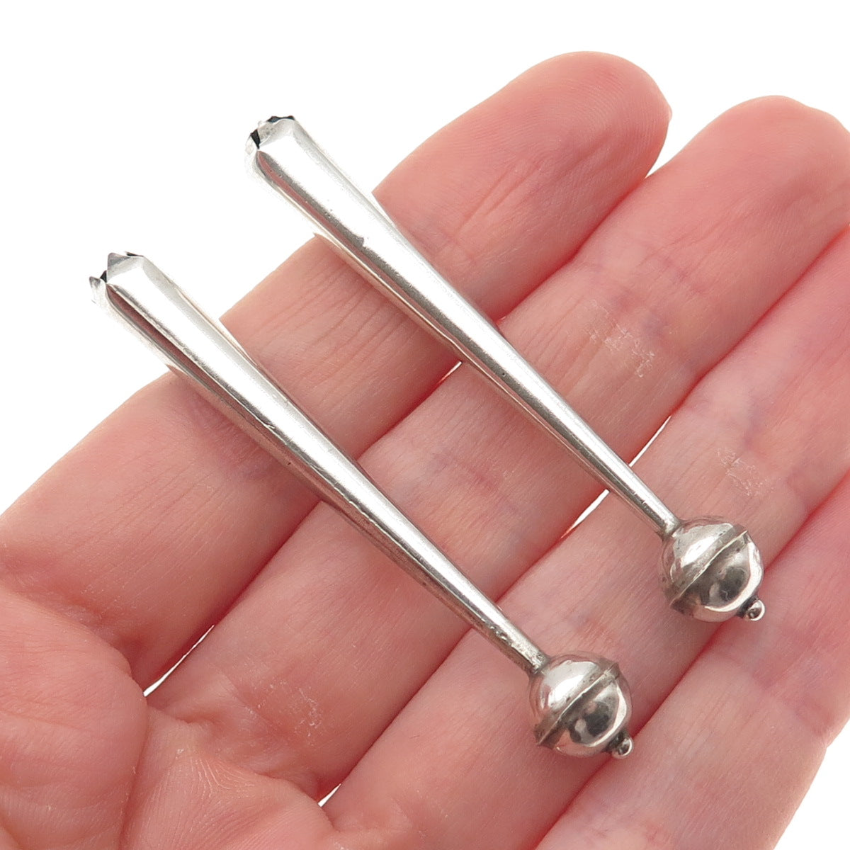 Old Pawn 925 Sterling Silver Vintage Southwestern Tribal Bolo Tie Tips