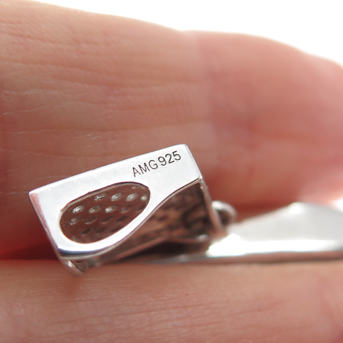 925 Sterling Silver Round-Cut Shaped C Z King of Diamonds Playing Cards Pendant