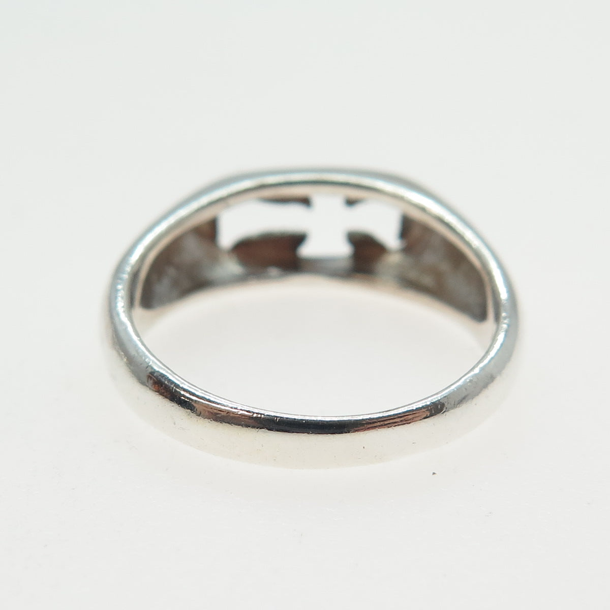 925 Sterling Silver Vintage Cross Religious Ring Size 7.25