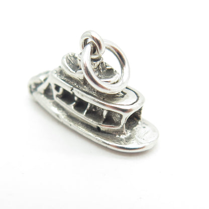 925 Sterling Silver Vintage Boat Charm Pendant