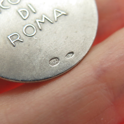 800 Silver Vintage Italy Pope John XXII Ricardo Di Roma Minimalist Charm Pendant