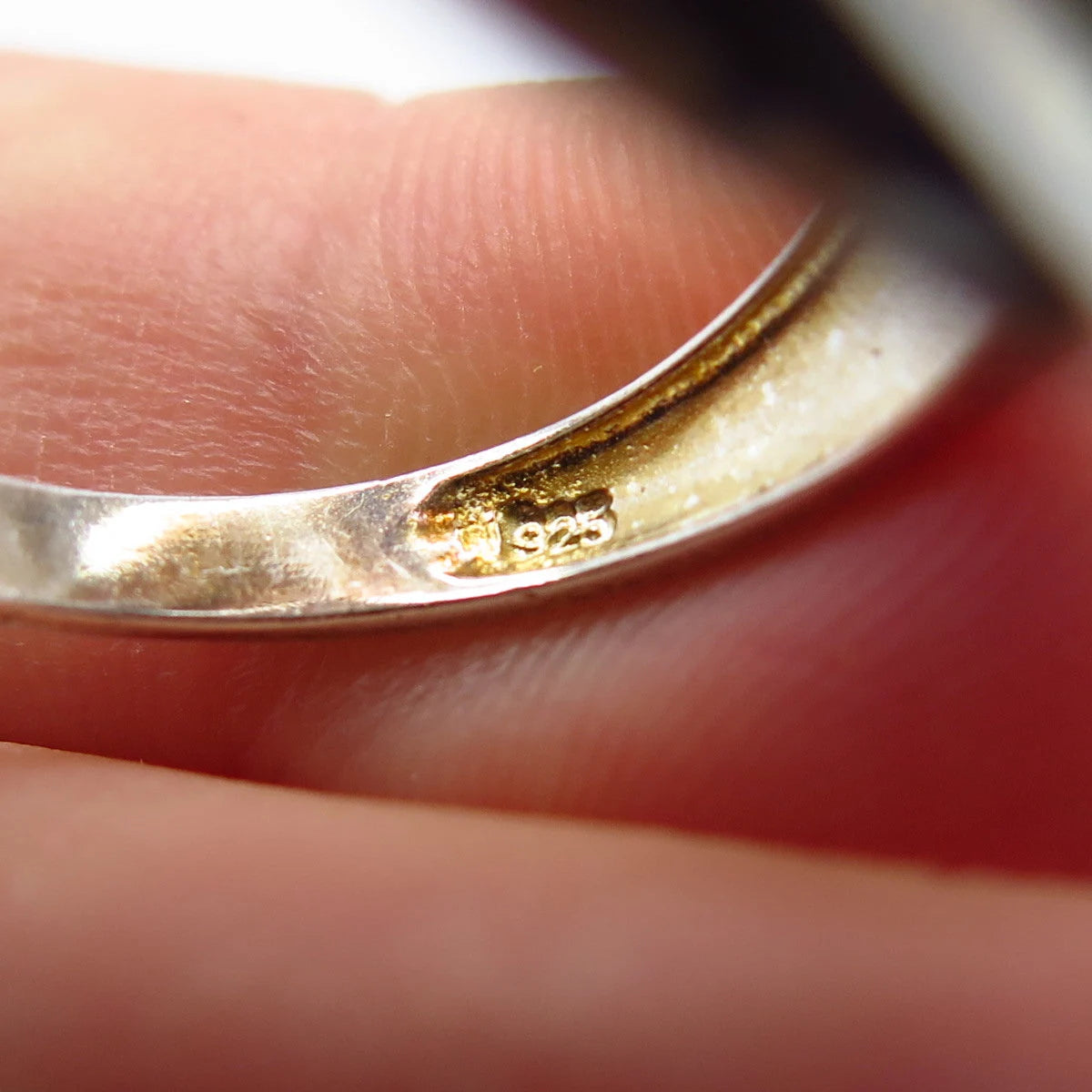 925 Sterling Silver Vintage Ribbed Ring Size 7