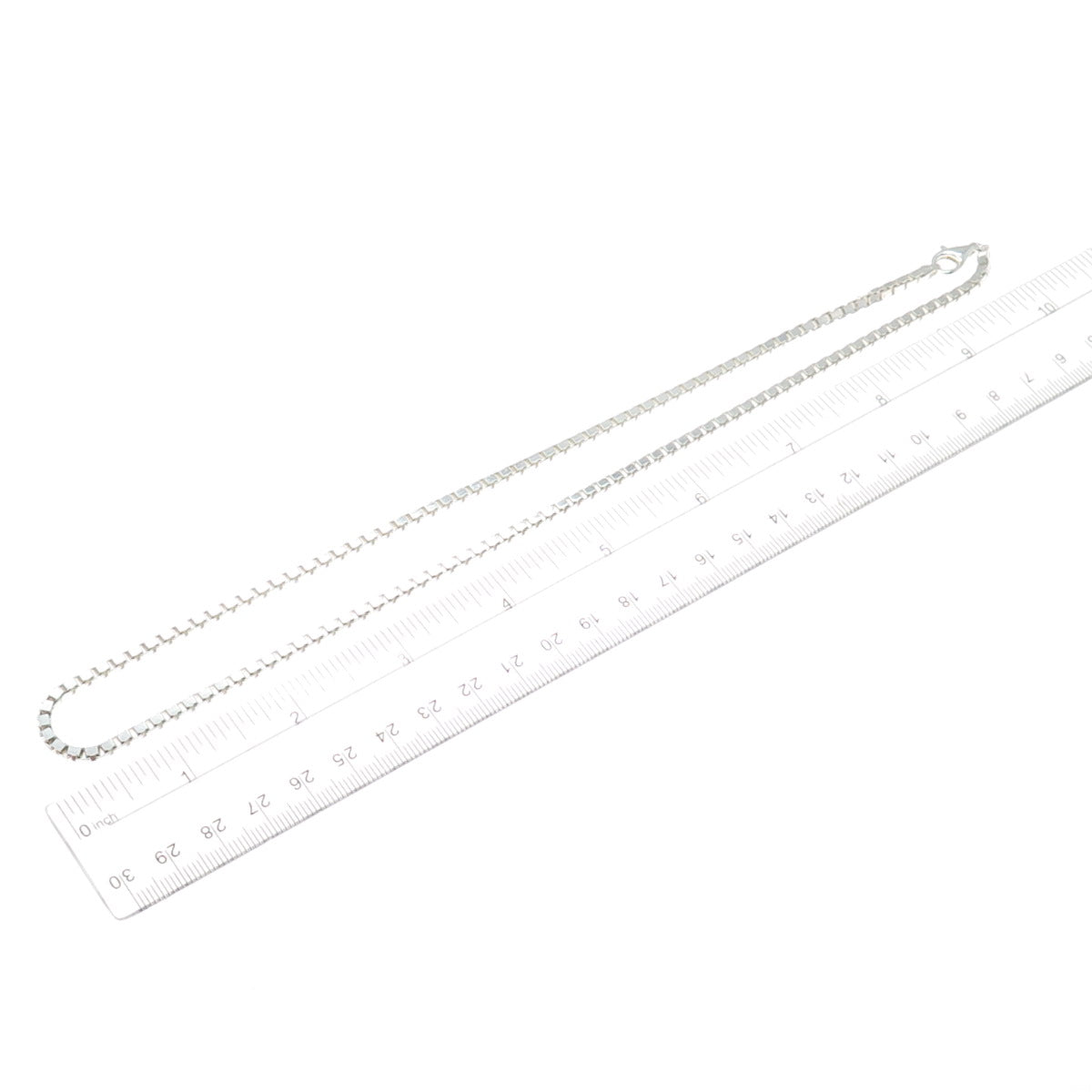 925 Sterling Silver Vintage Italy Box Chain Necklace 20"