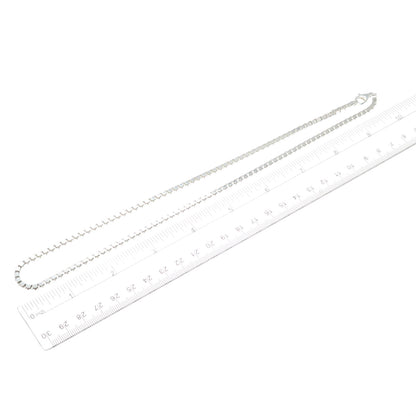 925 Sterling Silver Vintage Italy Box Chain Necklace 20"