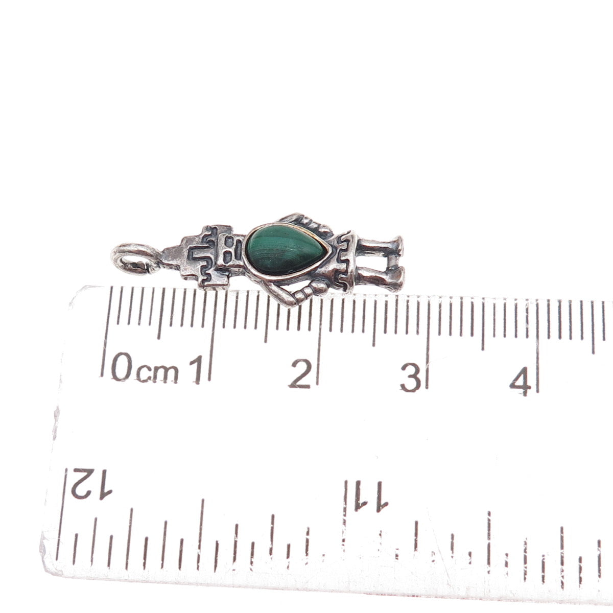 Carolyn Pollack Old Pawn Sterling Silver Vintage Malachite Hemis Kachina Pendant