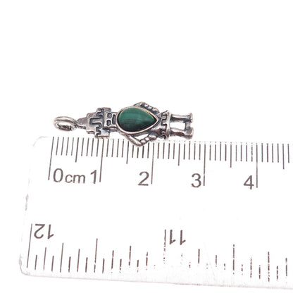 Carolyn Pollack Old Pawn Sterling Silver Vintage Malachite Hemis Kachina Pendant