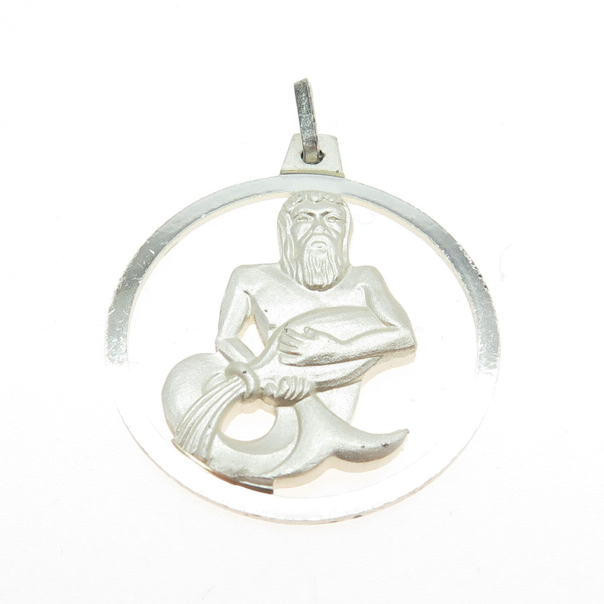 KREMENTZ 925 Sterling Silver Vintage Germany Aquarius Zodiac Sign Pendant