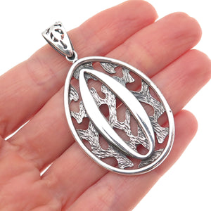925 Sterling Silver Vintage Letter O Initial Modernist Oxidized Pendant