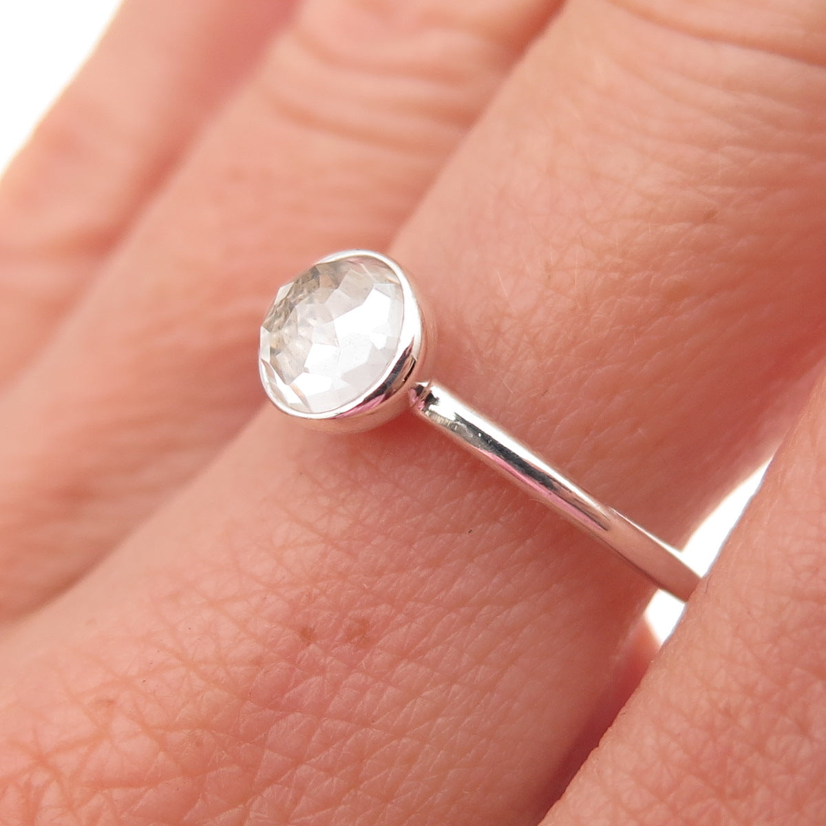 Pandora 925 Sterling Silver Clear Crystal Poetic Droplet Ring Size 7