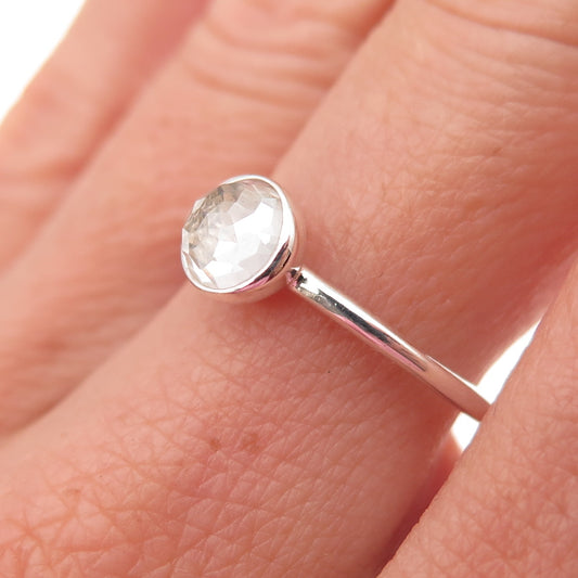 Pandora 925 Sterling Silver Clear Crystal Poetic Droplet Ring Size 7