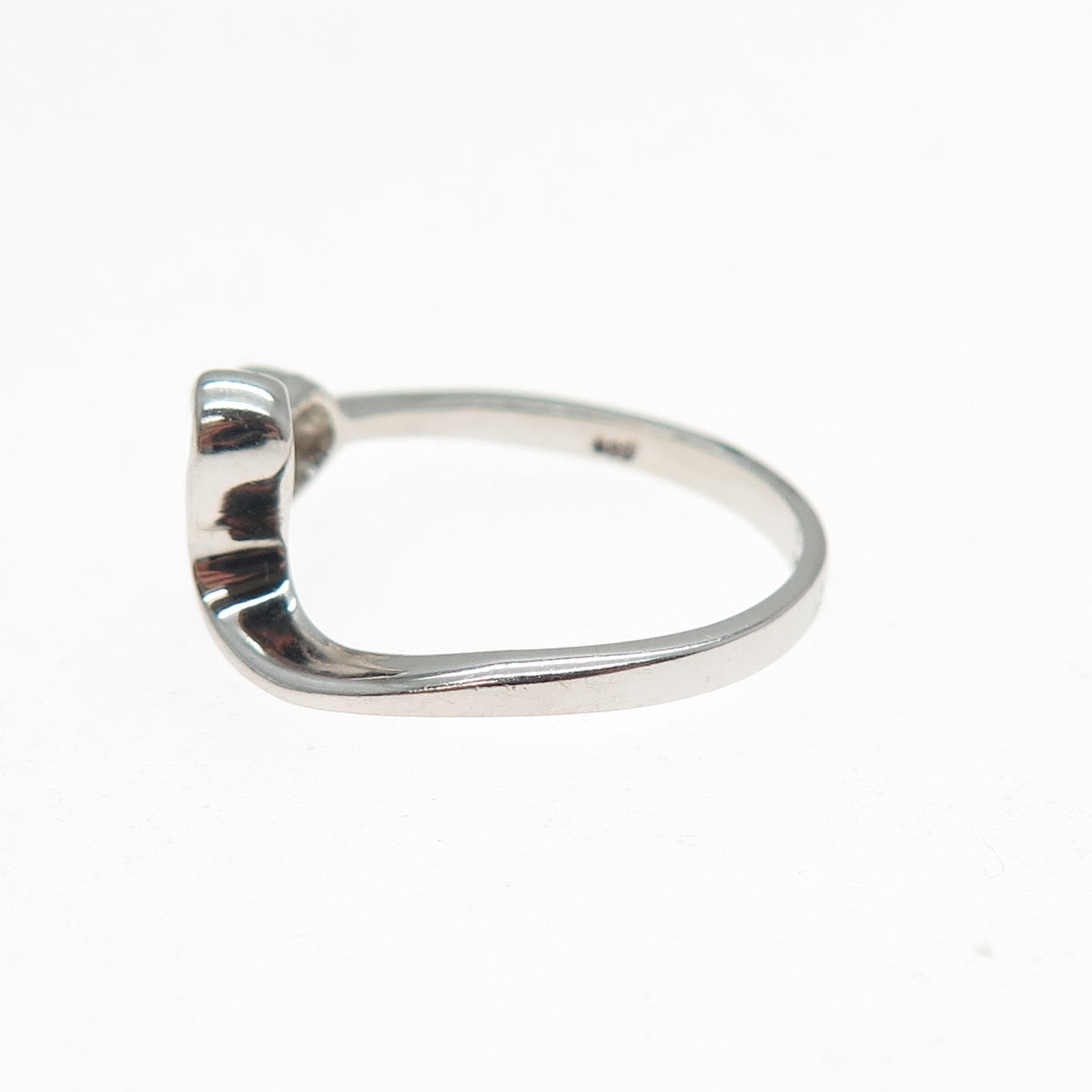 925 Sterling Silver Round-Cut Champagne C Z Modernist Heart Ring Size 8