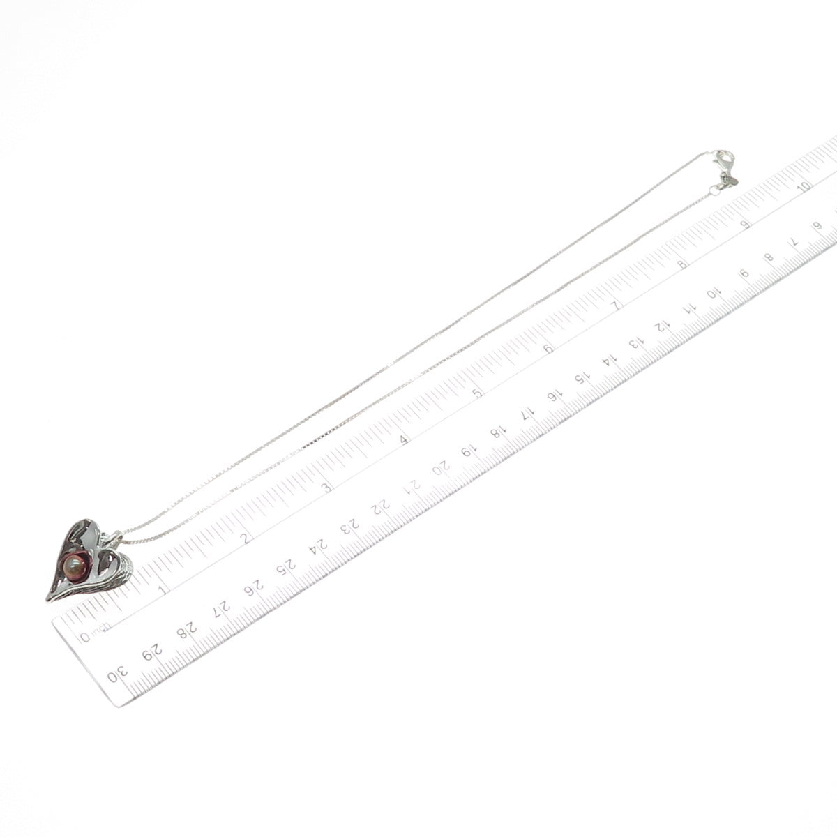 HAGIT GORALI Sterling Silver Vintage Israel Tahitian Pearl Heart Necklace 16"