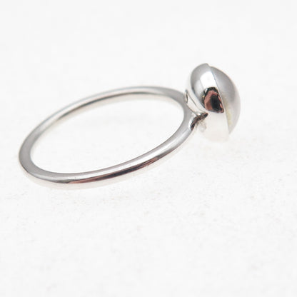 Pandora 925 Sterling Silver Faux Pearl Poetic Droplet Ring Size 6