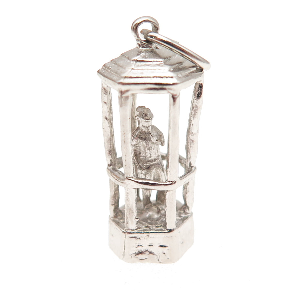 925 Sterling Silver Vintage Bermuda Traffic Controller 3D Charm Pendant